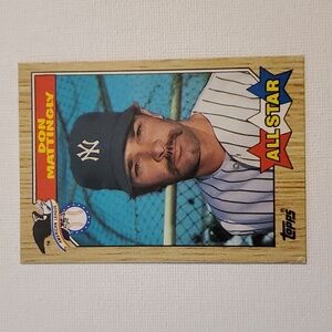 EUC. 1987 topps Don Mattingly all star error card double mustache and no…